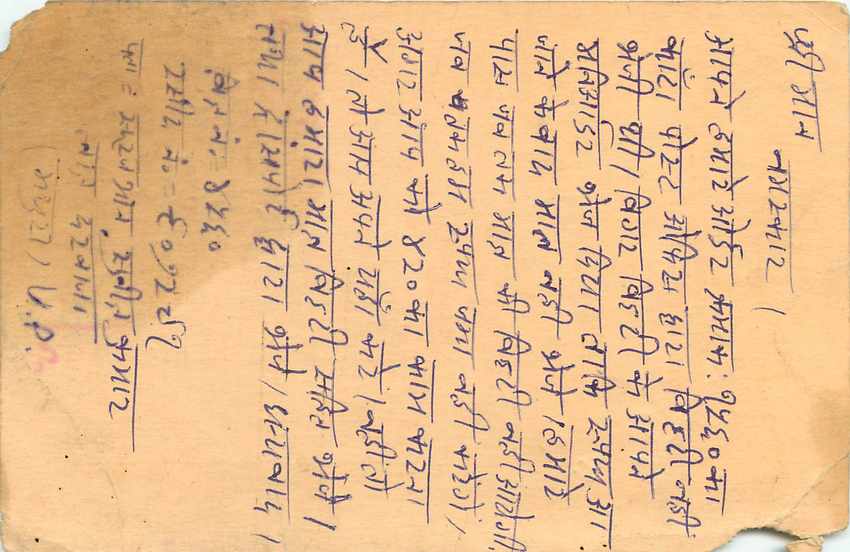 Inde India Cover Card Postal Stationary Singe Monkey Lemurien — Verso