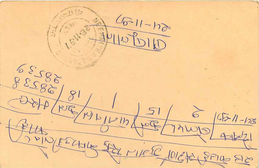 Inde India Cover Card Postal Stationary Singe Monkey Lemurien — Verso
