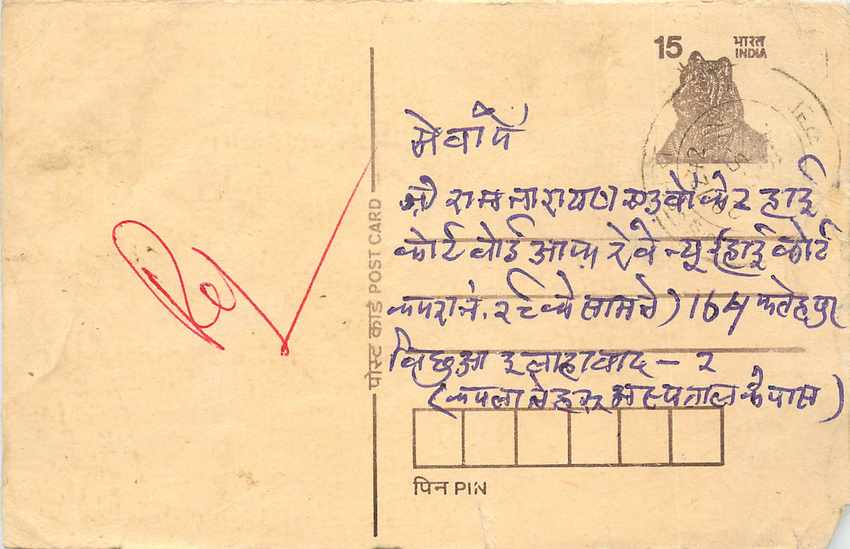 Inde India Cover Card Postal Stationary Tigre