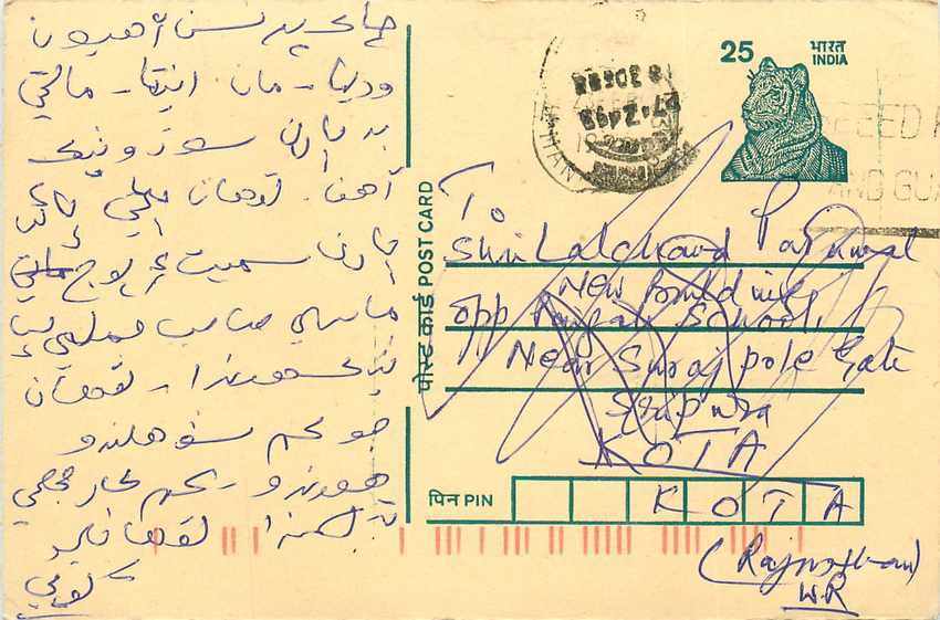 Inde India Cover Card Postal Stationary Tigre