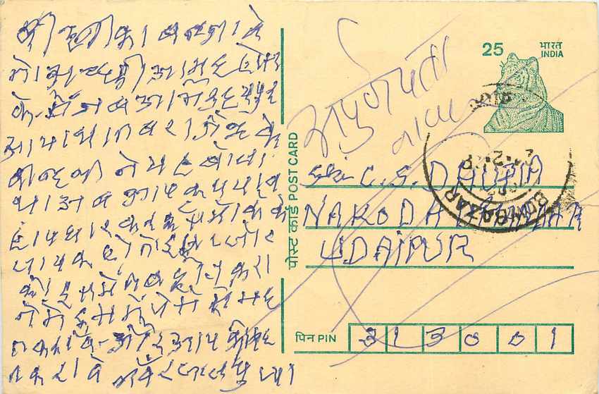 Inde India Cover Card Postal Stationary Tigre