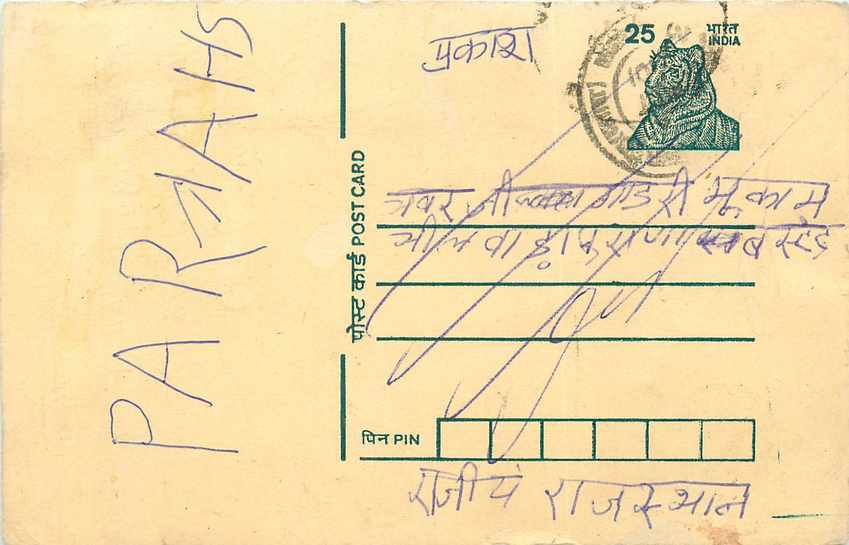 Inde India Cover Card Postal Stationary Tigre