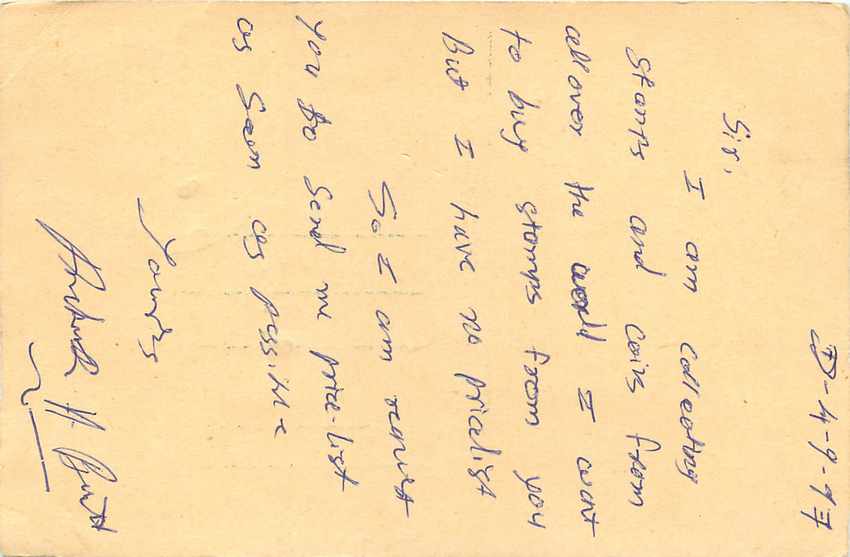 Inde India Cover Card Postal Stationary Tigre — Verso