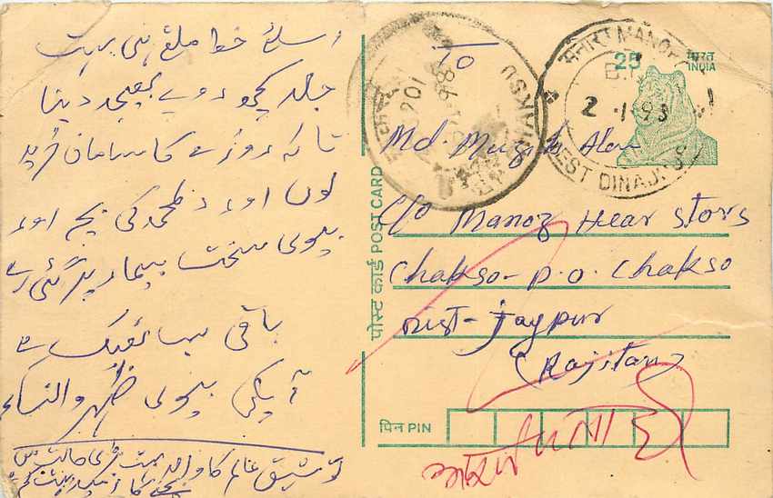 Inde India Cover Card Postal Stationary Tigre