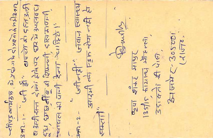Inde India Cover Card Postal Stationary Tigre — Verso