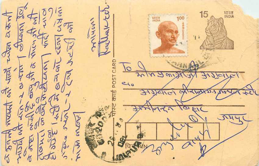 Inde India Cover Card Postal Stationary Tigre