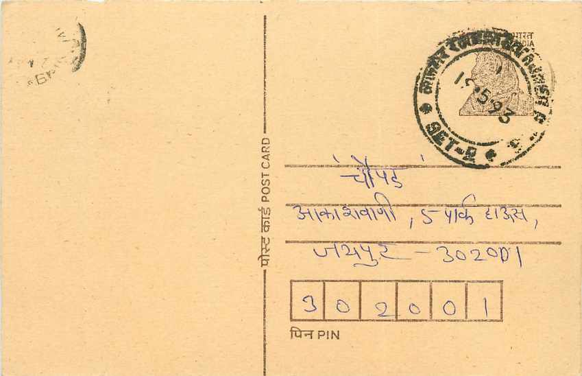 Inde India Cover Card Postal Stationary Tigre