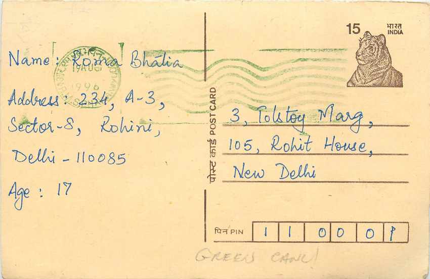 Inde India Cover Card Postal Stationary Tigre