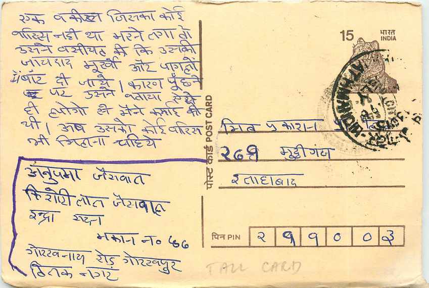 Inde India Cover Card Postal Stationary Tigre