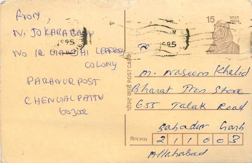 Inde India Cover Card Postal Stationary Tigre