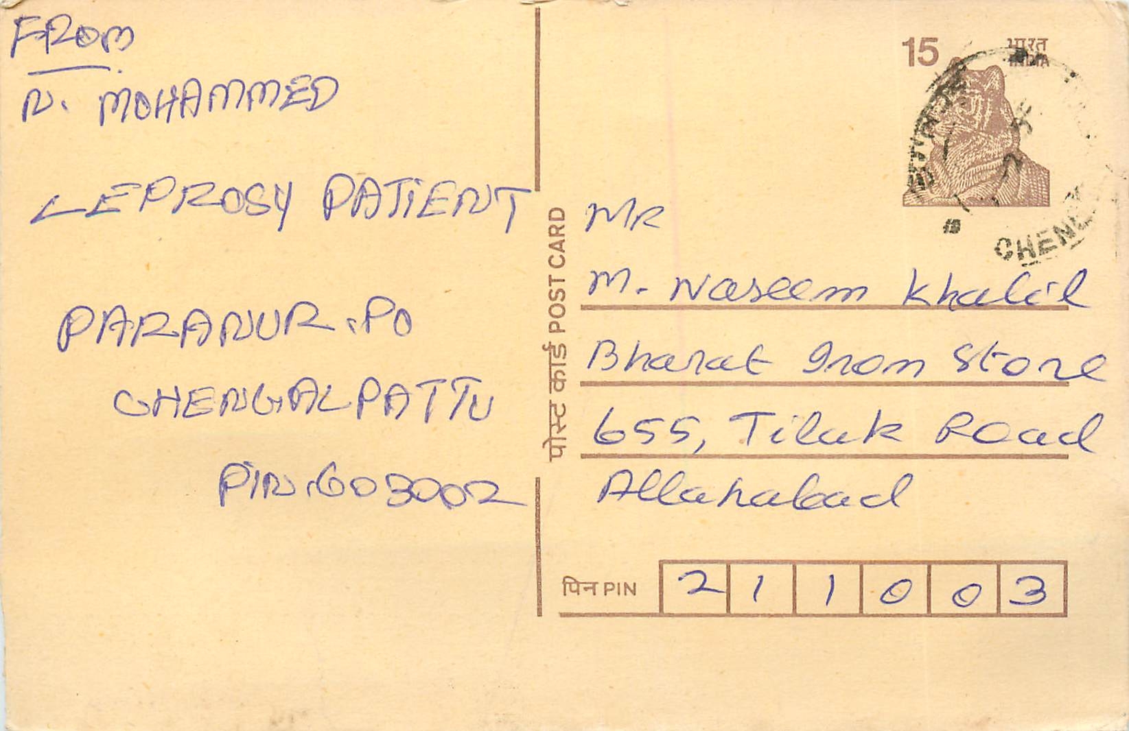 Inde India Cover Card Postal Stationary Tigre