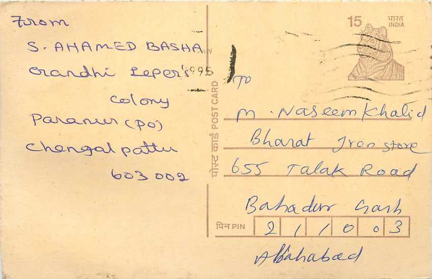 Inde India Cover Card Postal Stationary Tigre
