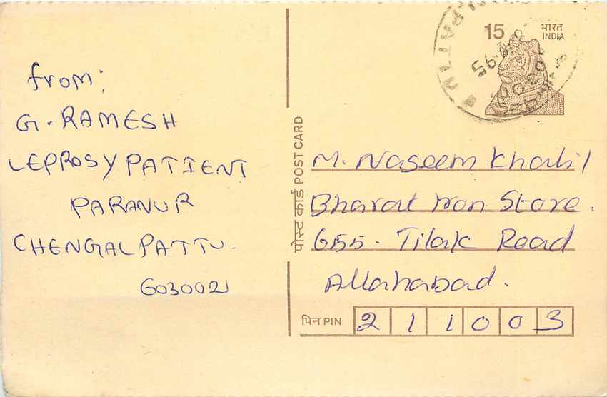 Inde India Cover Card Postal Stationary Tigre