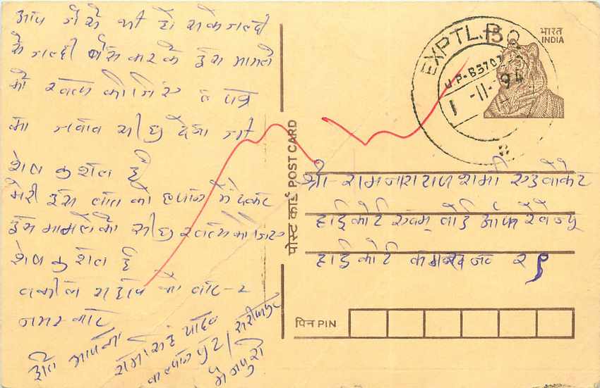 Inde India Cover Card Tigre Tiger