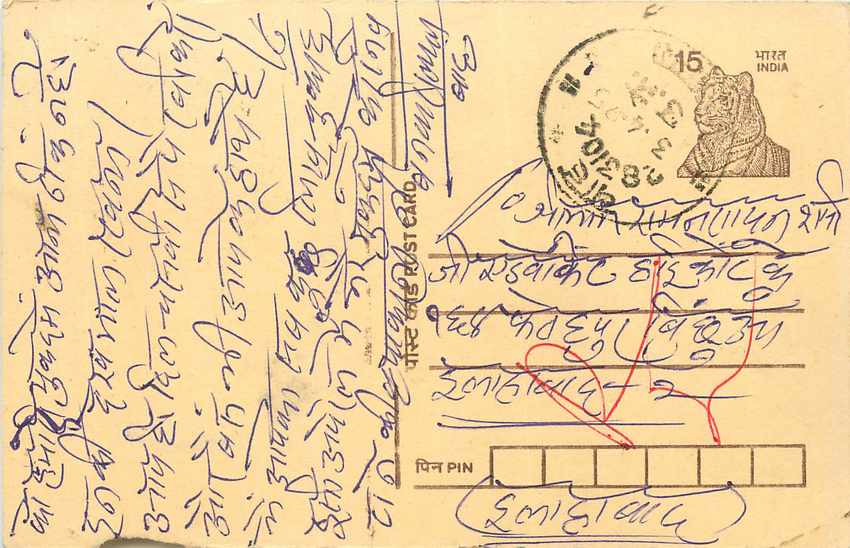 Inde India Cover Card Tigre Tiger