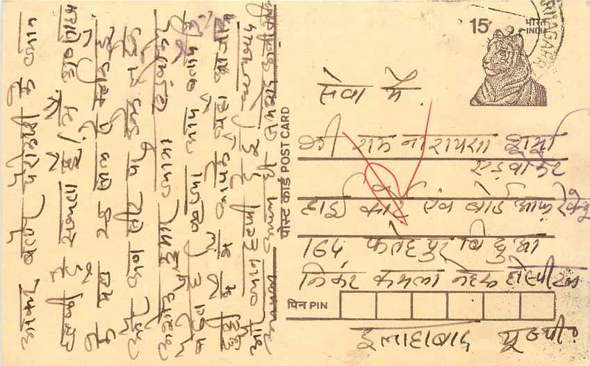 Inde India Cover Card Tigre Tiger