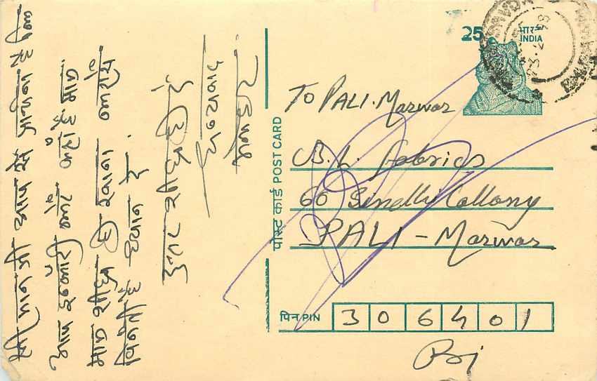 Inde India Cover Card Postal Stationary Tigre