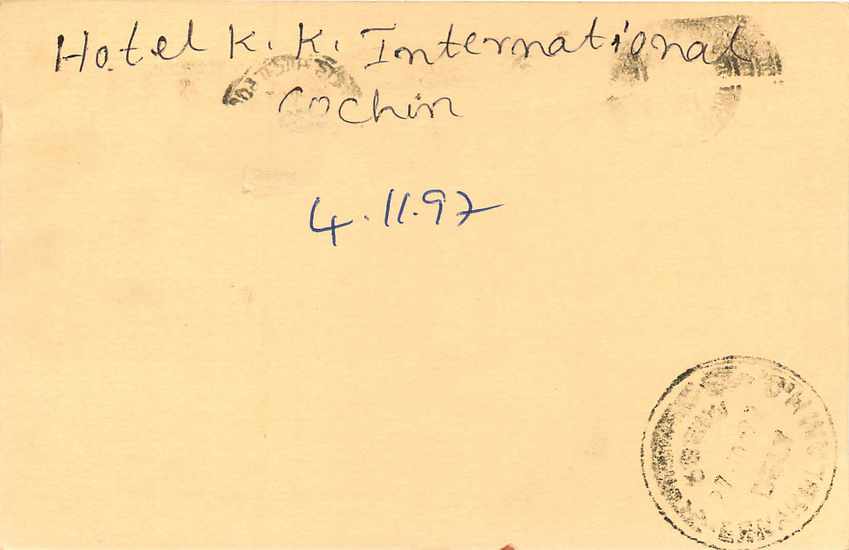 Inde India Cover Card Postal Stationary Singe Monkey Lemurien — Verso