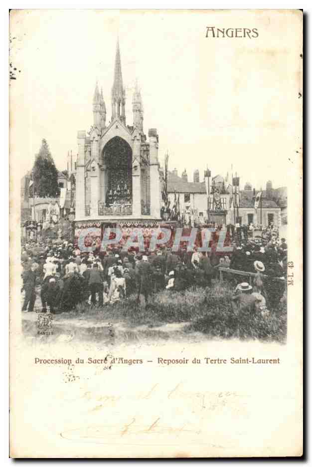 Angers CPA Procession du sacre d'Angers Reposoir du tertre Saint Laurent