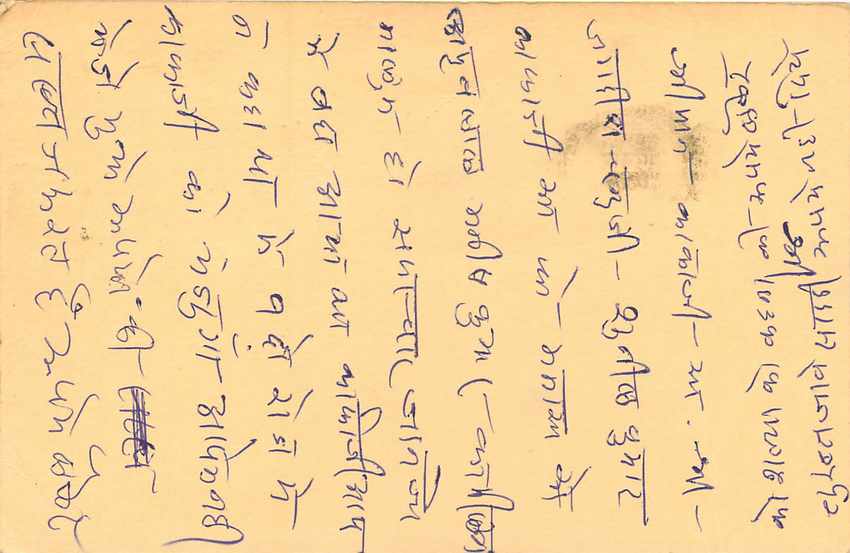 Inde India Entier Postal Stationary Lemurien Singe Monkey — Verso