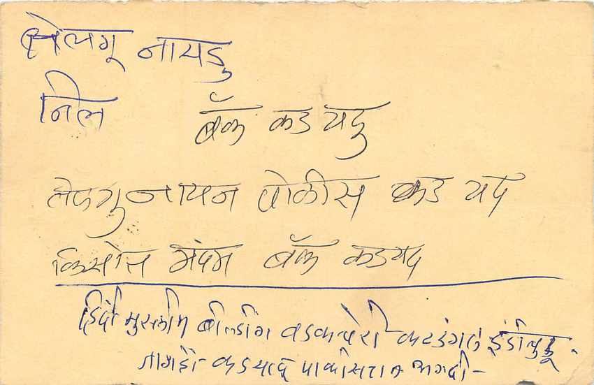 Inde India Entier Postal Stationary Tigre — Verso