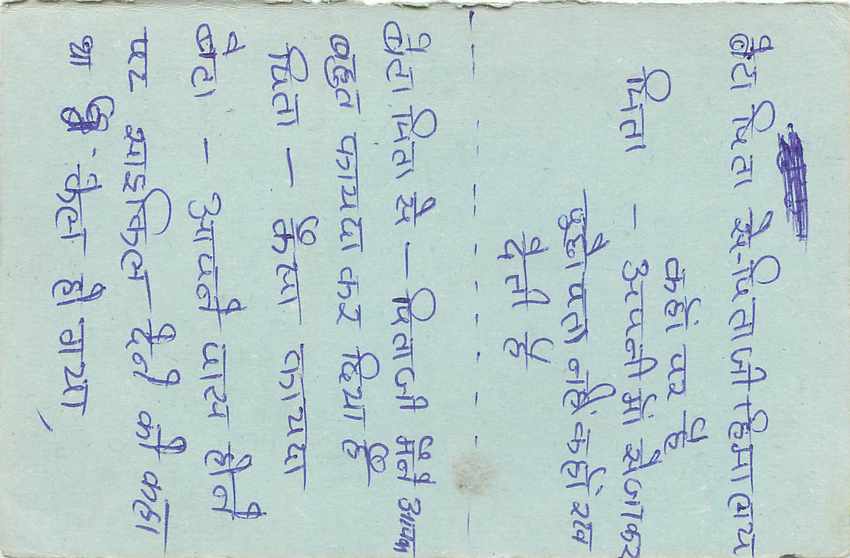 Inde India Entier Postal Stationary Tigre — Verso