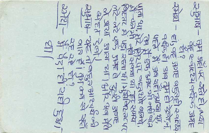 Inde India Entier Postal Stationary Tigre — Verso