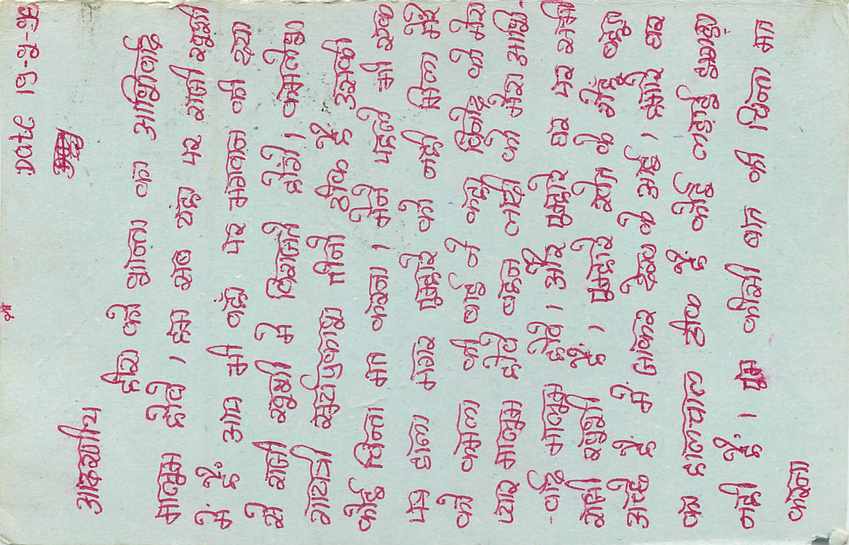 Inde India Entier Postal Stationary Tigre — Verso