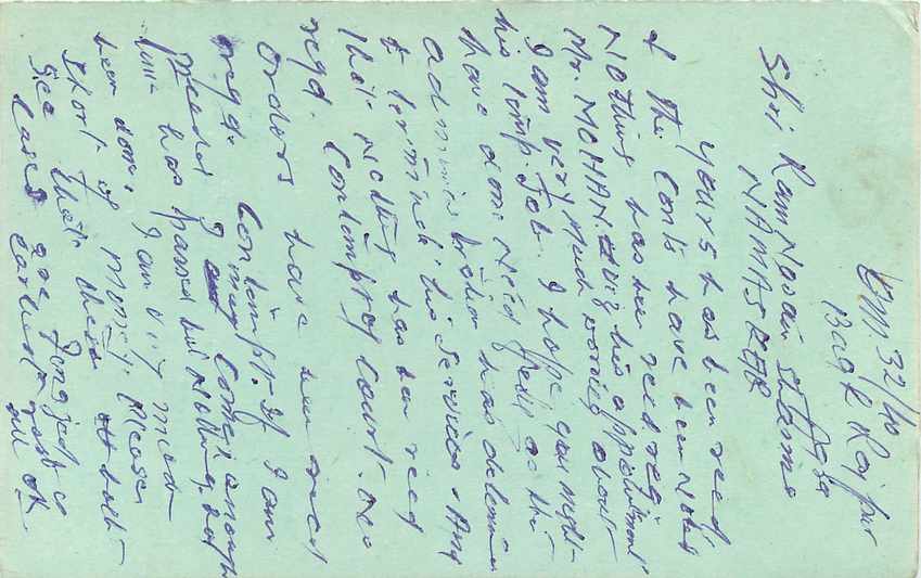 Inde India Entier Postal Stationary Tigre — Verso