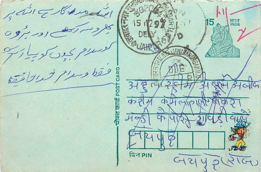 Inde India Entier Postal Stationary Tigre
