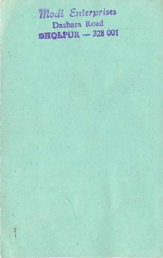 Inde India Entier Postal Stationary Tigre — Verso