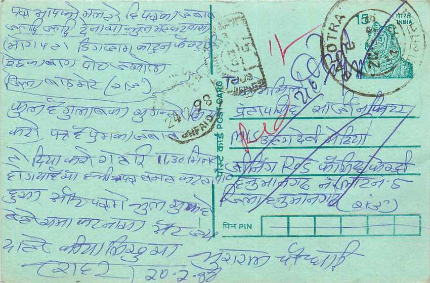 Inde India Entier Postal Stationary Tigre