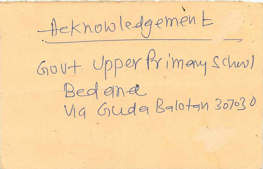 Inde India Entier Postal Stationary Tigre — Verso