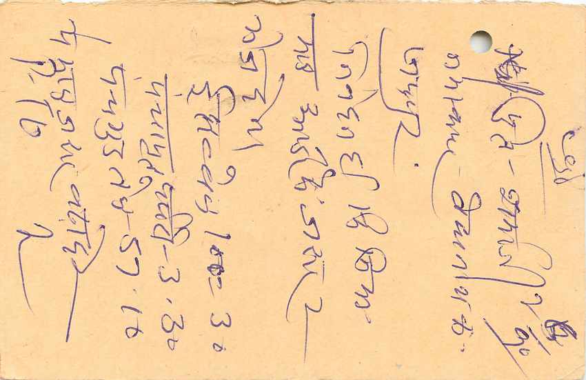 Inde India Entier Postal Stationary Tigre — Verso