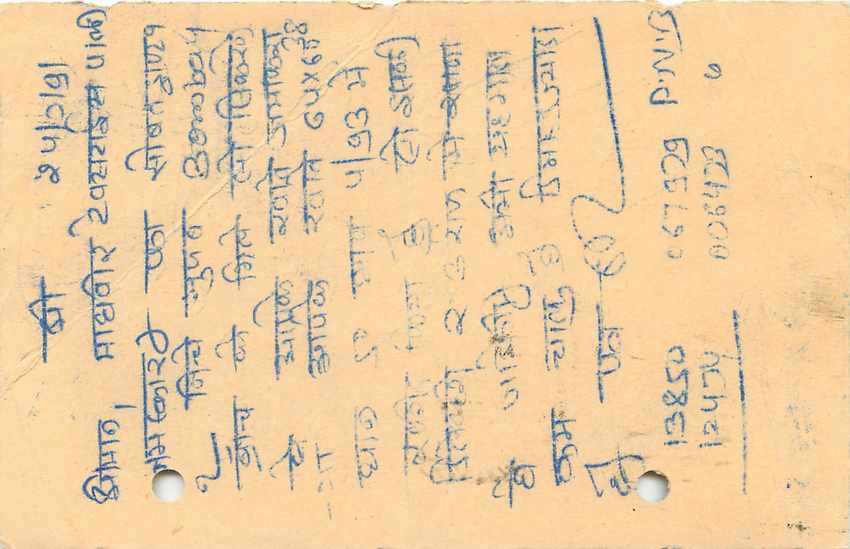 Inde India Entier Postal Stationary Tigre — Verso