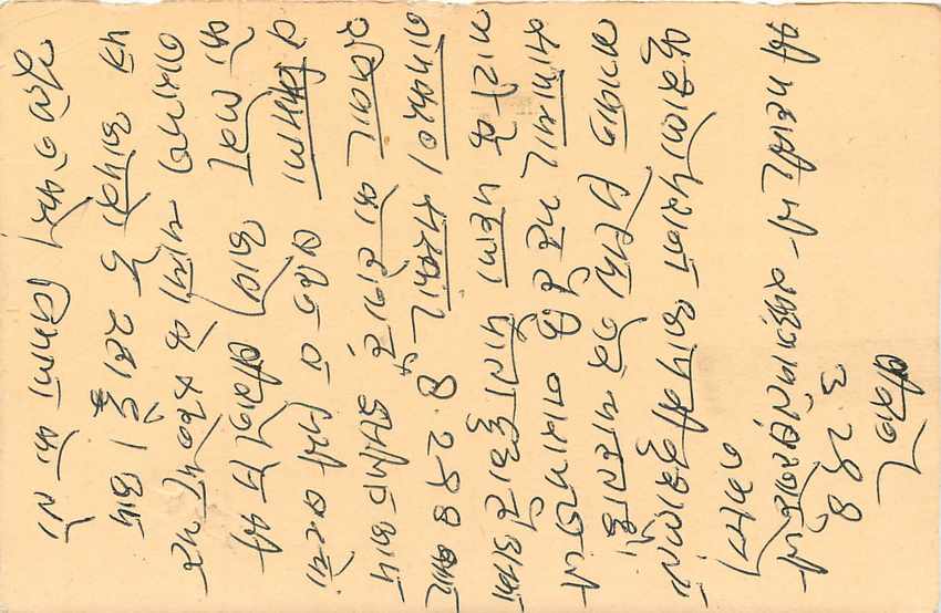 Inde India Entier Postal Stationary Tigre — Verso