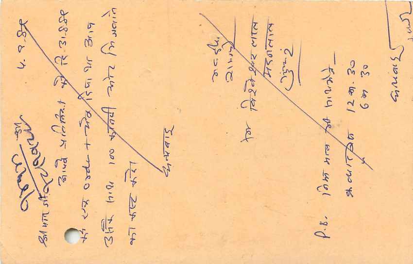 Inde India Entier Postal Stationary Tigre — Verso