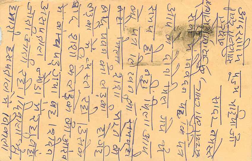 Inde India Entier Postal Stationary Tigre — Verso