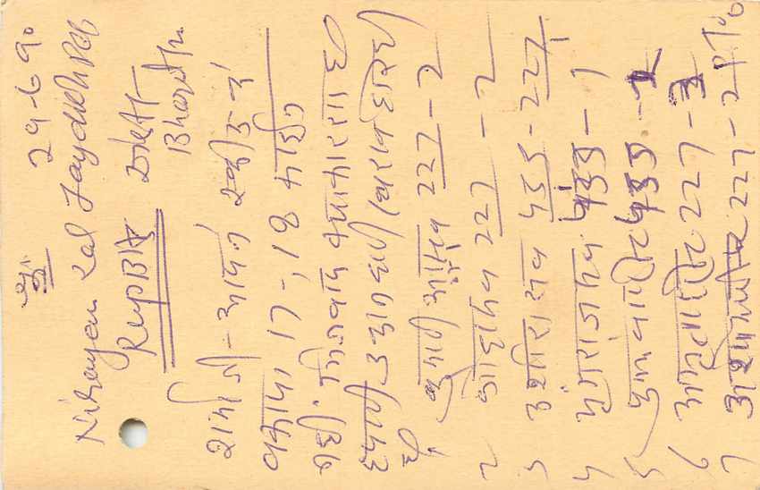 Inde India Entier Postal Stationary Tigre — Verso