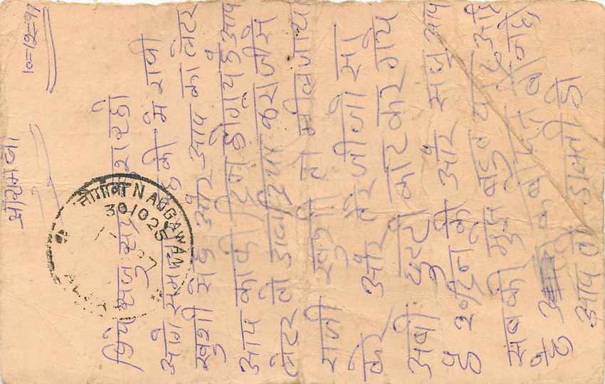 Inde India Entier Postal Stationary Tigre — Verso