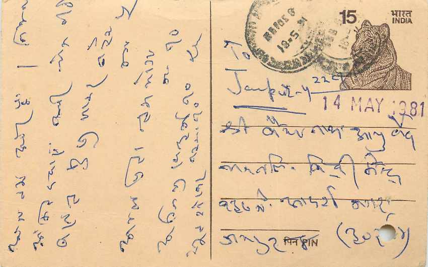 Inde India Entier Postal Stationary Tigre