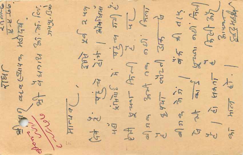 Inde India Entier Postal Stationary Tigre — Verso