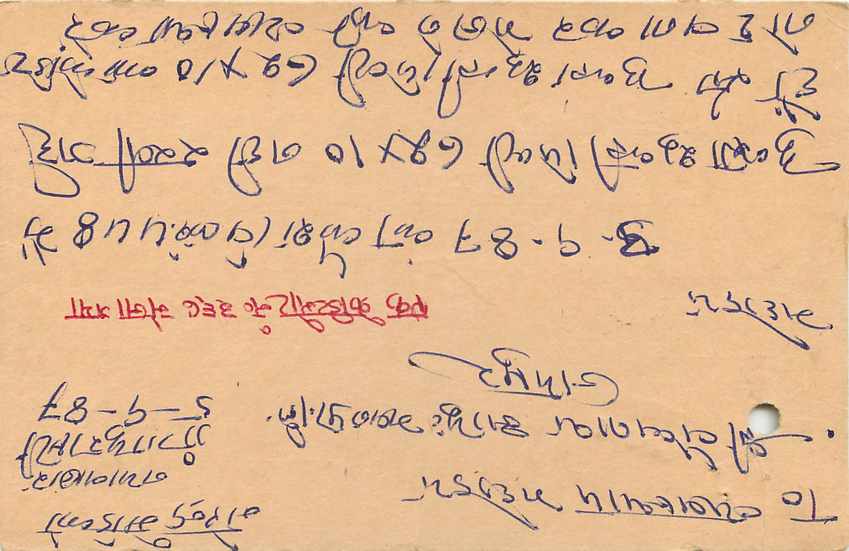 Inde India Entier Postal Stationary Tigre — Verso