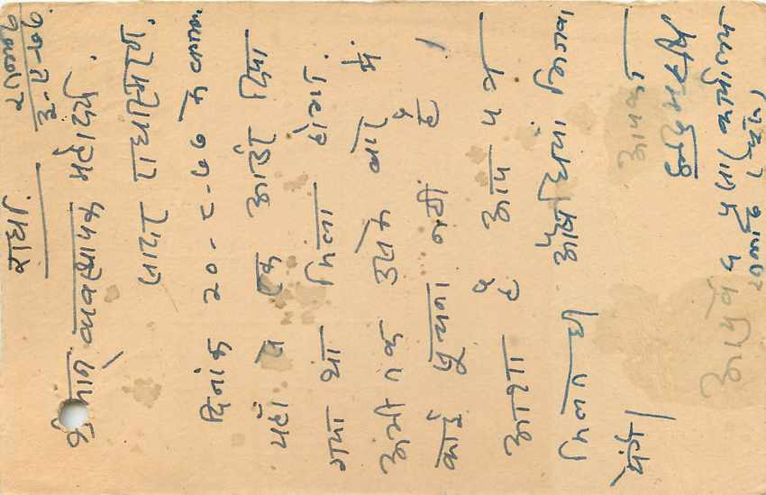 Inde India Entier Postal Stationary Tigre — Verso