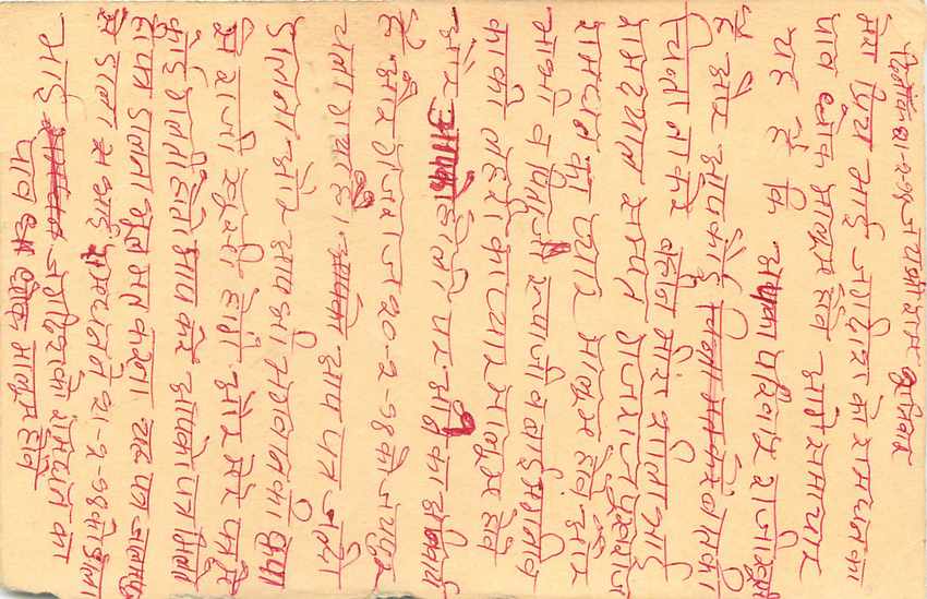 Inde India Entier Postal Stationary Tigre — Verso