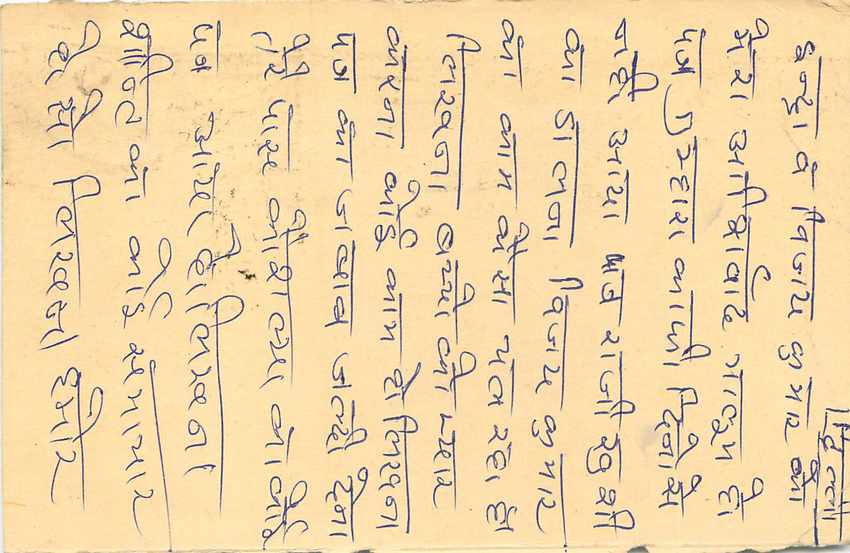 Inde India Entier Postal Stationary Tigre — Verso