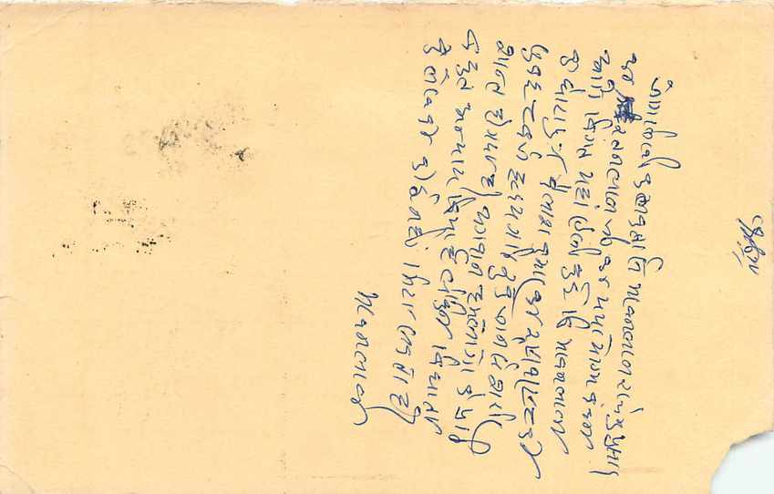 Inde India Entier Postal Stationary Tigre — Verso