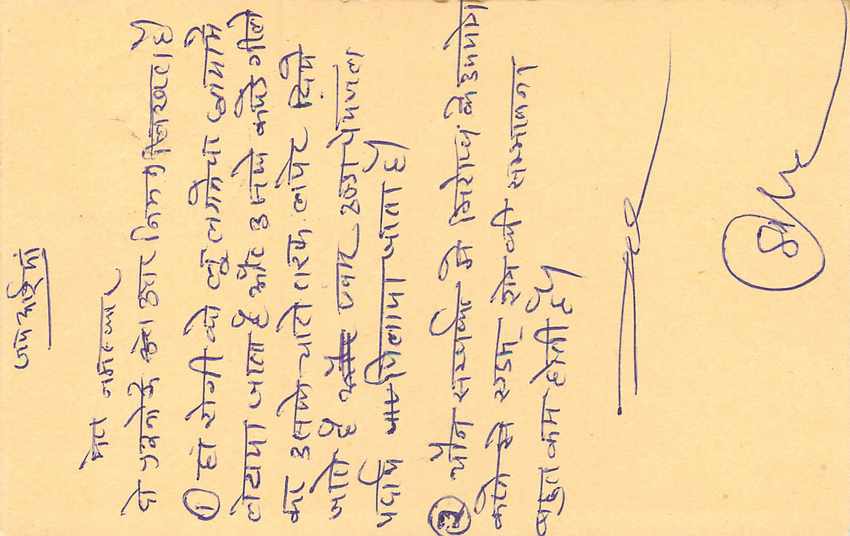 Inde India Entier Postal Stationary Tigre — Verso