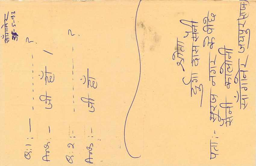 Inde India Entier Postal Stationary Tigre — Verso