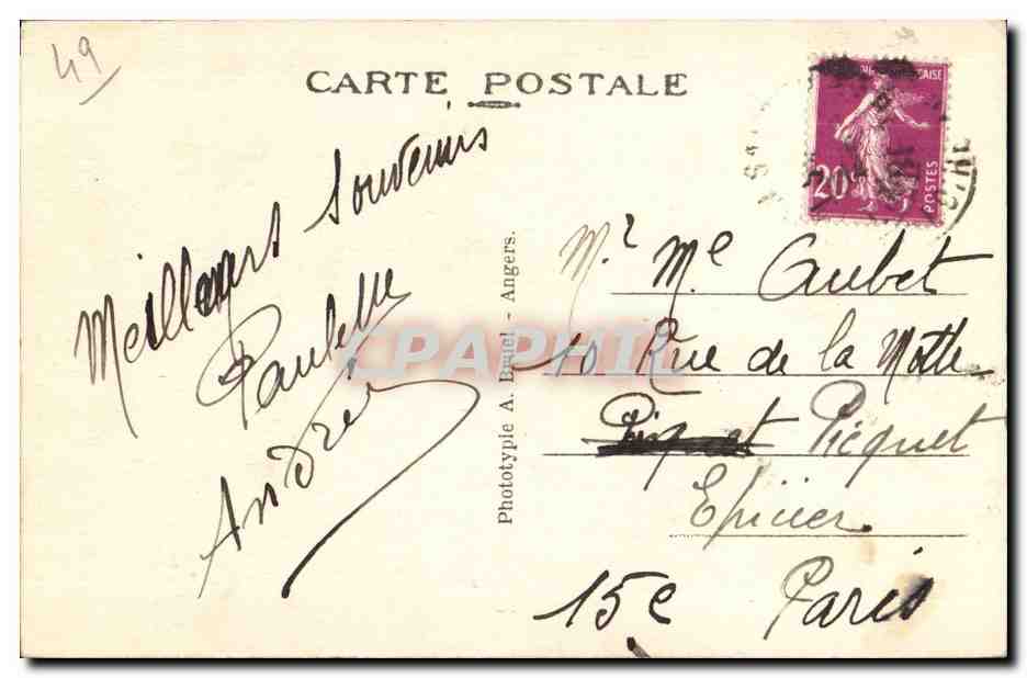Saumur CPA Le chateau Fort et la Loire — Rückseite